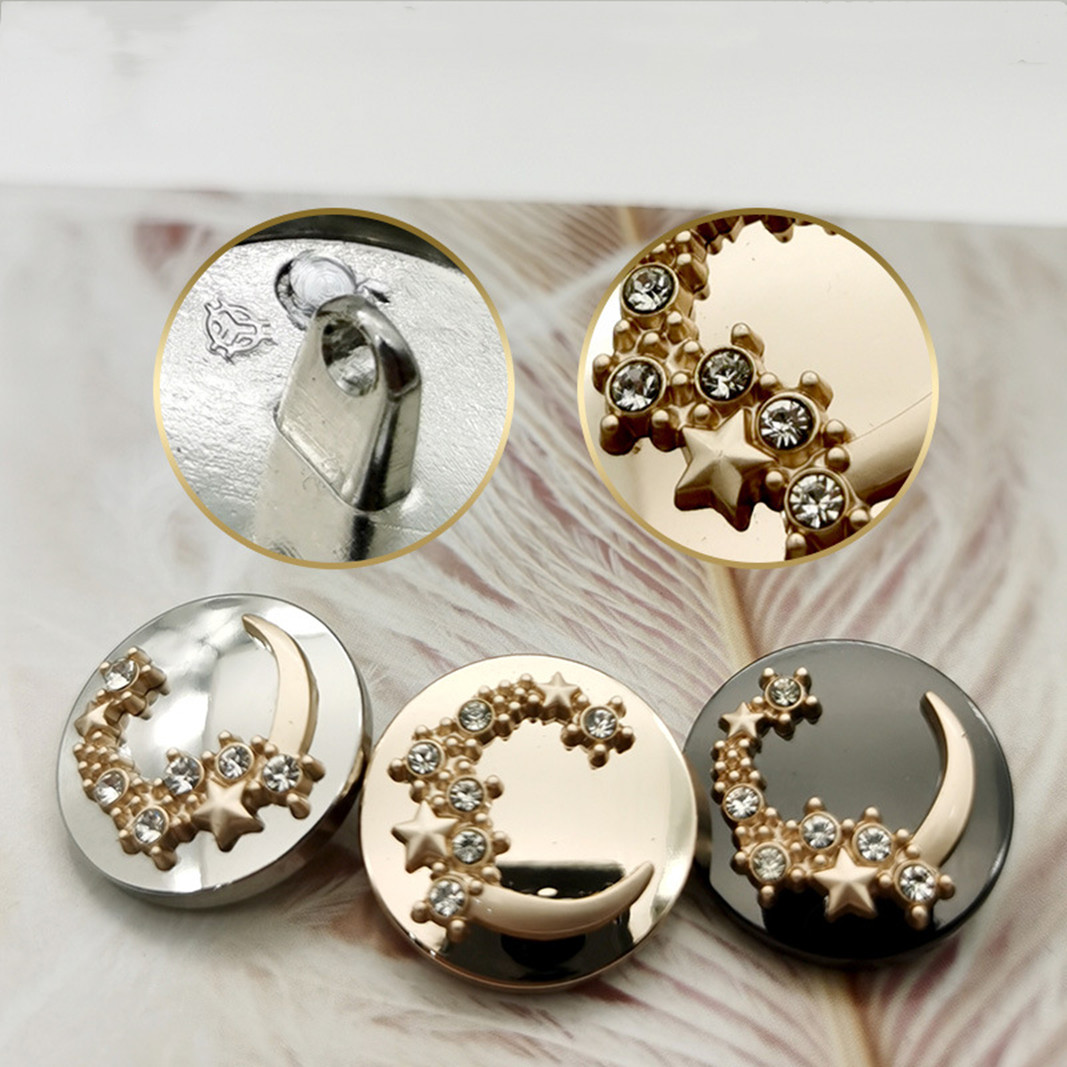 Button Hole Cutter - 10PCS รอบโลหะปุ่ม Shanked เสื้อผ้าผู้หญิงเสื้อขนสัตว์ปุ่มเพชร