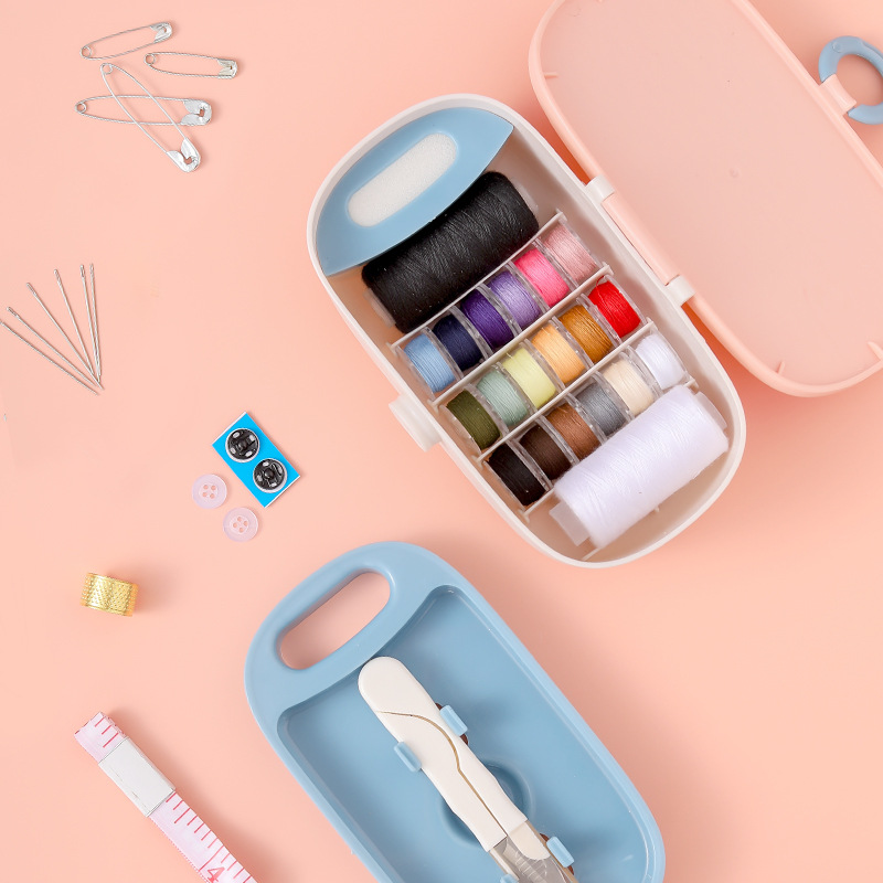 Sewing Kit - ชุดเย็บผ้า, กล่องเย็บผ้าพลาสติก, อุปกรณ์เย็บผ้าและงานศิลปะ, 1 กล่อง ชุด