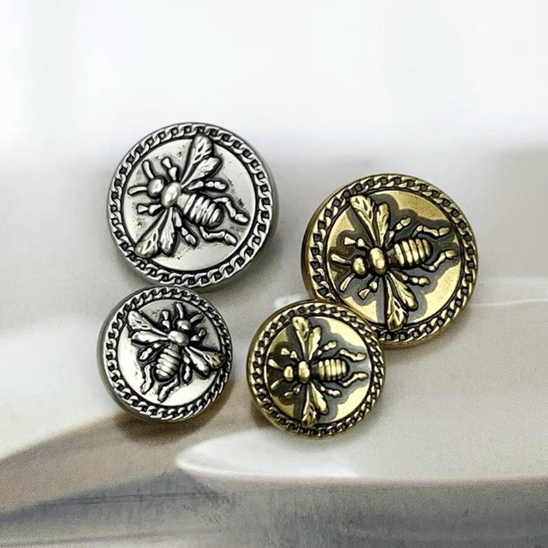 Button Hole Cutter - 10Pcs Vintage สีบรอนซ์เงิน Tiny Bee ปุ่มสำหรับเสื้อผ้าเย็บวัสดุแฟชั่นผู้หญิงเสื้อปุ่มเสื้อปุ่ม