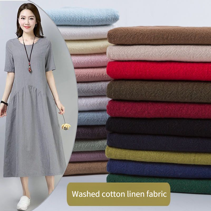 Sewing Cotton - ผ้าฝ้ายลินินเครปสำหรับฤดูร้อน ขายเป็นเมตร สำหรับทำเสื้อผ้า กางเกง ชุดนอน กระโปรง
