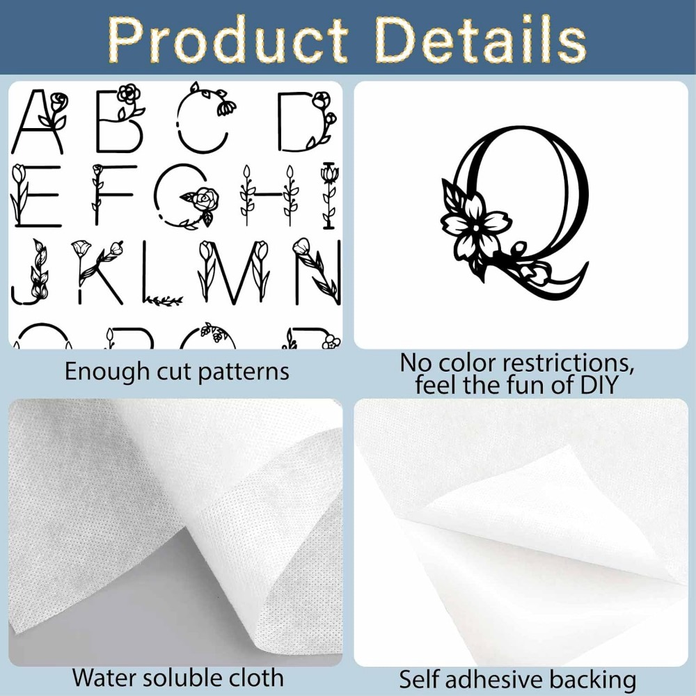 ตัวอักษร A-Z ที่ละลายน้ําได้เย - Sewing Kit บทวิจารณ์และราคา