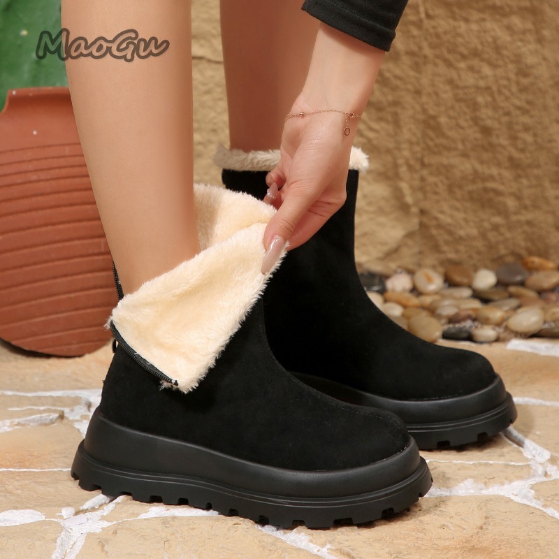 รองเท้าบูทหิมะพื้นหนาบุขนสำหรั - Sewing Fleece บทวิจารณ์และราคา