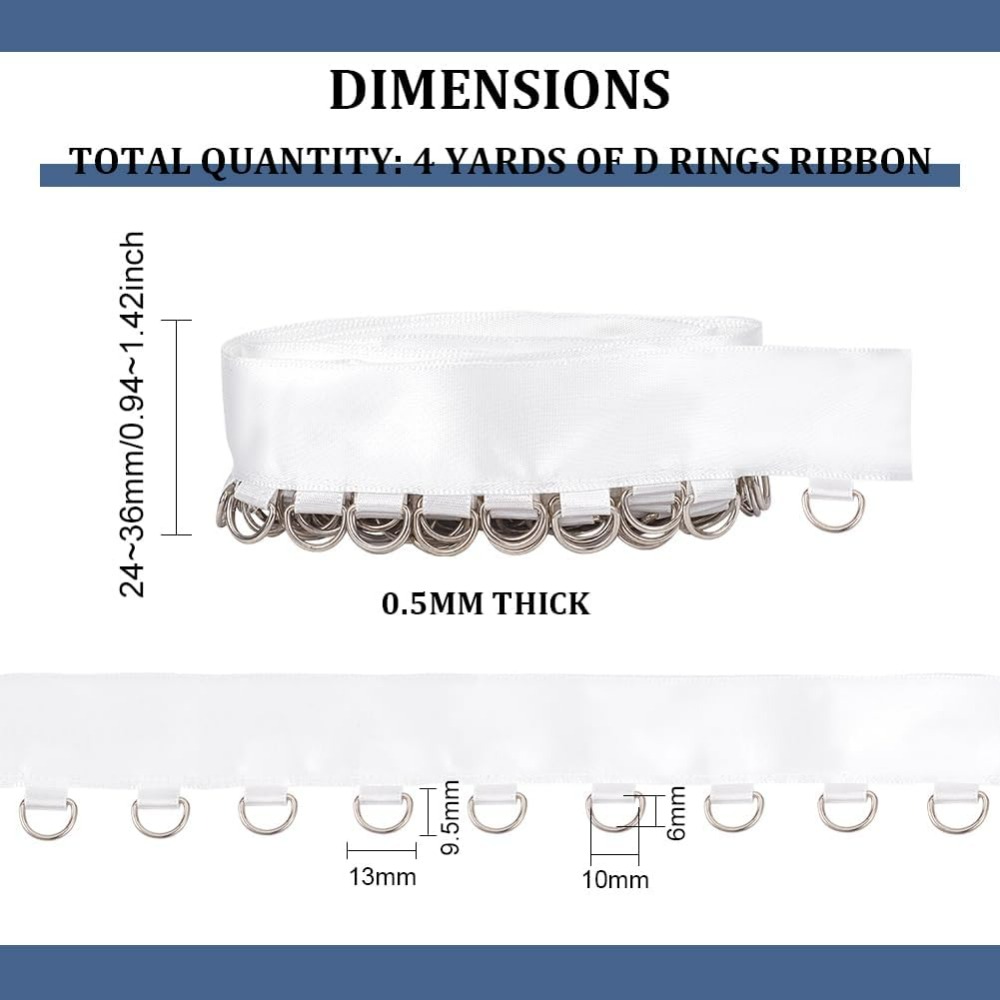 4 หลาสีขาว Grommet Trim D แหวน - Sewing Kit บทวิจารณ์และราคา